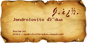 Jendrolovits Édua névjegykártya